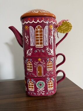 Anthropologie Ginger Ceramic Stoneware Tea for 2